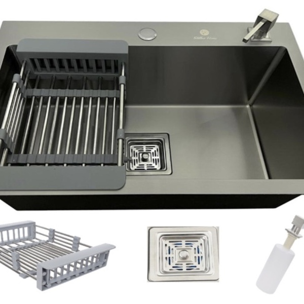 Cuba Gourmet Quadrada 60x40cm Escovada Aço Inox 304 Com Acess