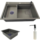 Cuba Gourmet Quadrada 68x45cm  Prata  Escovada Aço Inox 304 C