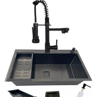 Cuba Gourmet Quadrada Aço Inox 304 78x45cm E Torneira Preta