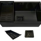 Cuba Gourmet Quadrada Aço Inox 304 Preta 60x40cm Premium