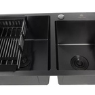 Cuba Gourmet Quadrada Dupla 78x43cm Preta Aço Inox 304 Com Ac