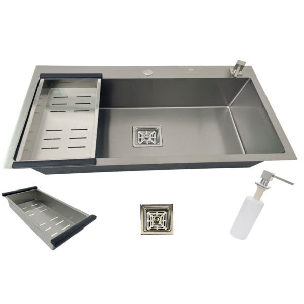 Cuba Gourmet Quadrada Grande Aço Inox 304 Escovada 78x45cm