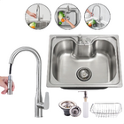 Cuba Inox 50x40 Escovada Cozinha Com Torneira Gourmet Monocom