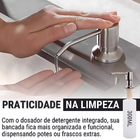 Cuba Inox 50x40 Escovada Cozinha Com Torneira Gourmet Monocom