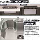 Cuba Inox 50x40 Escovada Cozinha Com Torneira Gourmet Monocom