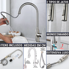Cuba Inox 50x40 Escovada Cozinha Com Torneira Gourmet Monocom