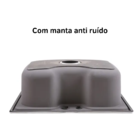 Cuba Inox Black 60x42 + Torneira Slim Preta E Tábua De Corte