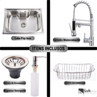 Cuba Inox Completa Soft 60x40 Com Torneira Monocomando