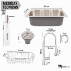 Cuba Inox Completa Soft 60x40 Com Torneira Monocomando