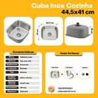 Cuba Inox De Cozinha Gourmet Embutir Escovado Guimmis® 9463