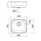 Cuba Inox De Embutir 40x34x12 Sem Polimento Riva - 5 Peças Na