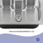 Cuba Inox Dupla Com Torneira Gourmet Aço Escovado E Tábua