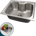 Cuba Inox Escovado 50x40 Para Pia Cozinha Gourmet Com Cesto E
