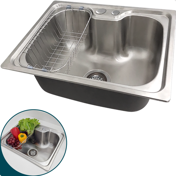 Cuba Inox Escovado 50x40 Para Pia Cozinha Gourmet Com Cesto E
