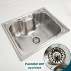 Cuba Inox Escovado 50x40 Para Pia Cozinha Gourmet Com Cesto E