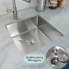 Cuba Inox Gourmet 40x40 Cm Quadrada Embutir Sobrepor Bancada