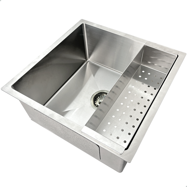 Cuba Inox Gourmet 40x40 Quadrada Com Cesto Escorredor Cuba De