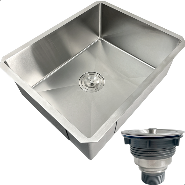 Cuba Inox Gourmet 50x40 Cm Quadrada De Embutir Bancada E Valv