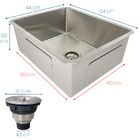 Cuba Inox Gourmet 50x40 Cm Quadrada De Embutir Bancada E Valv