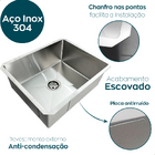 Cuba Inox Gourmet 50x40 Cm Quadrada De Embutir Bancada Pia Co