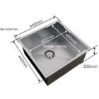 Cuba Inox Gourmet Com Válvula 40x40 Moderna Escovada