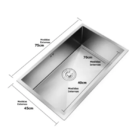 Cuba Inox Gourmet Cozinha Sobrepor Ou Embutir 75x45cm.