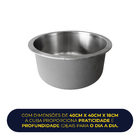 Cuba Inox Gourmet Redonda Luxo 40x40 Brinovar