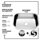 Cuba Inox Pia Cozinha 430 47x30x17  + Sifão + Válvula – Ameri