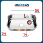 Cuba Inox Pia Cozinha 430 56x34x14 +válvula – As