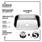 Cuba Inox Pia Cozinha 430 56x34x14 +válvula – As
