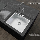 Cuba Inox Quadrada Gourmet Com Válvula 60 X 40 Cm