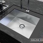 Cuba Inox Quadrada Gourmet Com Válvula 60 X 40 Cm