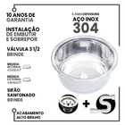 Cuba Inox Redonda  American Alto Brilho Sobrepor 40 Cm Com Vá