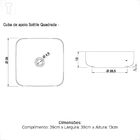 Cuba Japi De Apoio Sottile Quadrada Preta Fosca