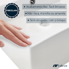 Cuba Lavabo Banheiro Em Cerâmica Louça Quadrada 42x42 Branca