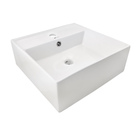 Cuba Lavabo Banheiro Em Cerâmica Louça Quadrada 42x42 Branca