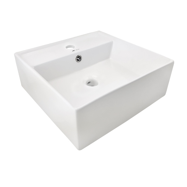 Cuba Lavabo Banheiro Em Cerâmica Louça Quadrada 42x42 Branca