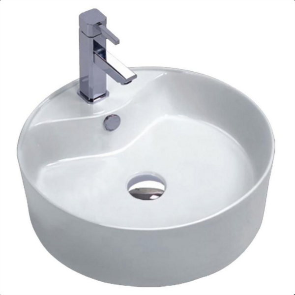 Cuba Lavabo Pia De Sobrepor Apoio Oval Branca Ceramica 46x46c