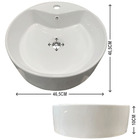 Cuba Lavabo Pia De Sobrepor Apoio Oval Branca Ceramica 46x46c
