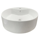 Cuba Lavabo Pia De Sobrepor Apoio Oval Branca Ceramica 46x46c