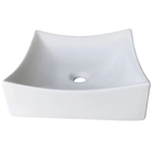 Cuba Lavatório Sobreposta Cerâmica Branca Quadrada 34cm Raven