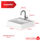 Cuba Marmorite Onix Com Torneira Bica Móvel Lavatório Lagune