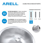 Cuba Oval Para Banheiro Inox 1mm Escovado C120 48,6x41x17,8 Cm