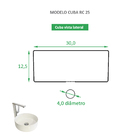 Cuba para Banheiro Cerâmica Branca Redonda 30cm Reno RC 25