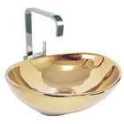 Cuba para Banheiro Cerâmica Dourada Oval 41cm Reno RC 8001