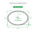 Cuba para Banheiro Cerâmica Dourada Oval 41cm Reno RC 8001