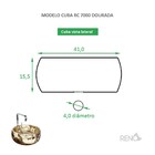 Cuba para Banheiro Cerâmica Dourada Redonda 41cm Reno RC 7001