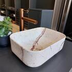 Cuba para Banheiro Cerâmica Marmorizada Rose Gold Retangular