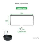 Cuba para Banheiro Cerâmica Preta Fosca Redonda 36cm Reno RC