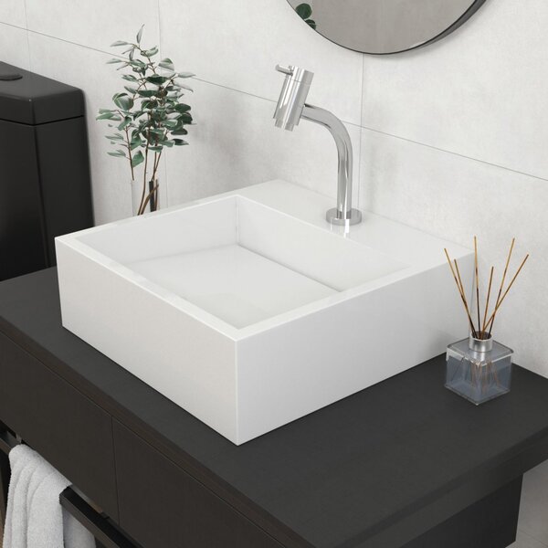 Cuba Para Banheiro Com Apoio Para Torneira Fundo Oculto Jade